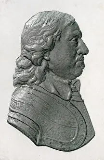 Enamelled: Oliver Cromwell - enamelled card