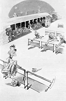 Hurdling: Olympic cartoon