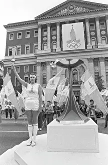 Swimmer: Olympic flame. Moscow, 1980