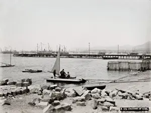 Kobe: Onohama of Kobe, harbour with ships, Japan