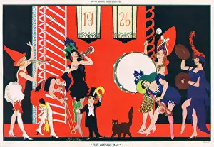 Edmund Blampied (iln): The Opening Bar by Blam New Year celebrations