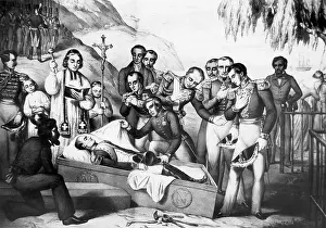 Kneels: Opening of the coffin of Napoleon I. 1840