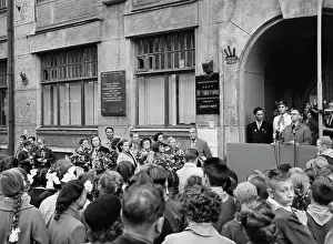 Solemn: Opening of memorial board on building where first