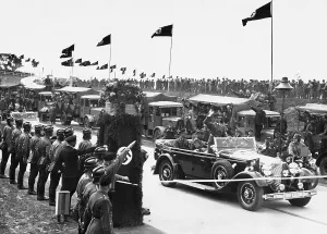 Duesseldorf: Opening of the motorway section Cologne - Duesseldorf, 1936