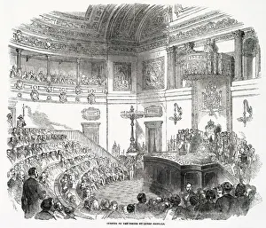 Cortes: Opening of the Spanish cortes by Queen Isabella