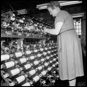 Leek: Operating yarn doubling machine - Bentley and Whittles