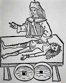 Johannes: Operation a calculation of the gallbladder. Xilografia. Hort