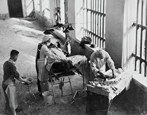 Wound: Operation being carried out by a Field Surgery Unit