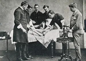 Cleanliness: Operation with Lister's antiseptic spray