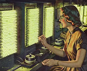 Switchboard: Operator at Lighted Switchboard