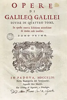 Opere: Opere de Galileo Galilei