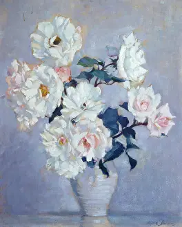 Ophelia: Ophelia Roses in a White Vase
