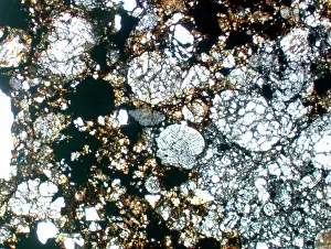 Chondrite: Optical microscope image of the Parnallee (Type 3) chondrite