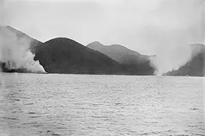 Grounded: Oquendo and Maria Teresa, aground and burning during