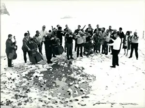 Montreux: Orchestra plays on Les Diablerets glacier, Switzerland