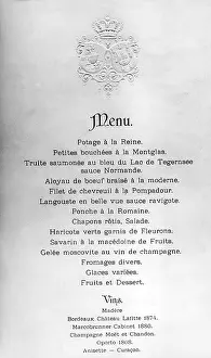 Aristocracies: Order of courses of a formal dinner at the Bavarian royal co