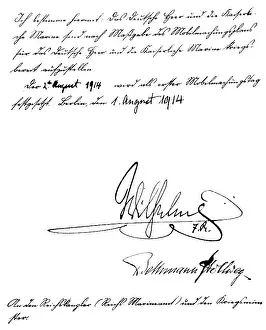 Bethmann: Order of mobilization, 1914
