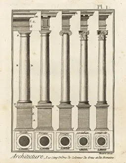 Colonnes: Five orders of columns in Greek and Roman architecture