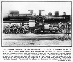 Simplon: Orient Express crash, the engines in collision at Recea