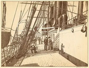 Strolling: Orient Line SS Ormuz promenade deck