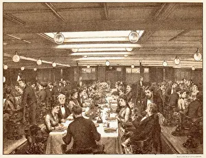 Saloon: Orient Liness Orizaba - Second class dining saloon