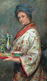 Japonisme: ORIENTAL-STYLE TEA GIRL