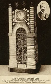Random: Original Art Clock built completely out of straw