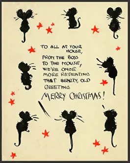 The Iris Chick Collection: Original Artwork - Christmas greetings from eight mice