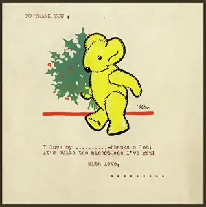 Typewritten: Original Artwork - Christmas thank you card design