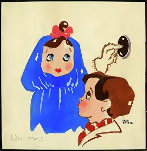 Doorbell: Original Artwork - Design for a Party Invitation