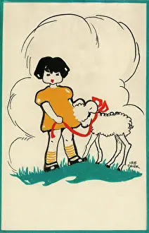 Gress: Original Artwork - Easter postcard for children