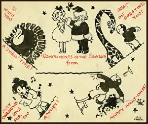 The Iris Chick Collection: Original Artwork - Multi-scene Christmas card
