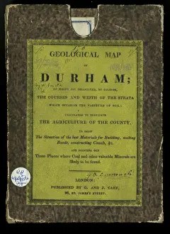 1831: Original box and label for a Geological Map of Durham