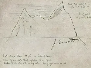 Original sketch of the iceberg which sank the Titanic
