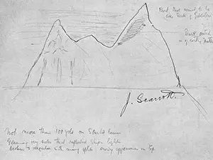 Original sketch of the iceberg which sank the Titanic