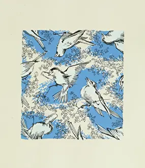 Flap: Original Textile design by Tanya Atkinson - birds