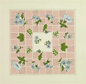 Squares: Original Textile design by Tanya Atkinson - flowers