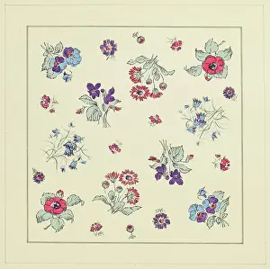 Mauve: Original Textile design by Tanya Atkinson - flowers