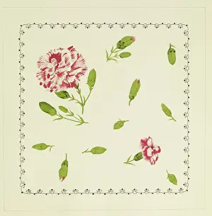 Carnations: Original Textile design by Tanya Atkinson - flowers