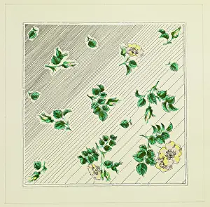 Diagonal: Original Textile design by Tanya Atkinson - flowers