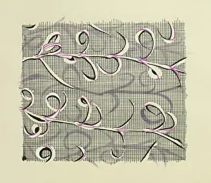 Curled: Original Textile design by Tanya Atkinson - leaves