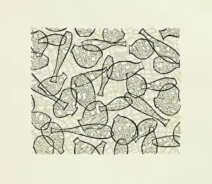 Overlapping: Original Textile design by Tanya Atkinson - vases