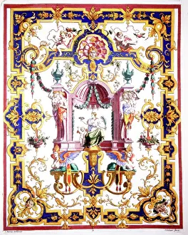Complet: Ornamental background design by Jean Berain