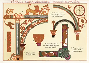 Ernest Guillot: Ornate frames, border and capital from documents