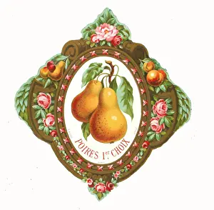 Pear: Ornate label design for pears
