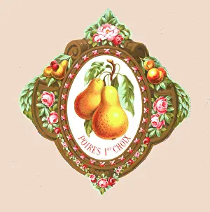 Pear: Ornate label design for pears