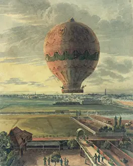 Islington: Ornately decorated balloon in flight