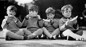 Snacking: Orphans having a snack
