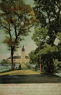 Wurthle: ort castle in Gmunden. Looking over the bridge. About