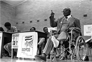 Paraplegic: Oscar Mphetu. UDF struggle veteran. Johannesburg 1983